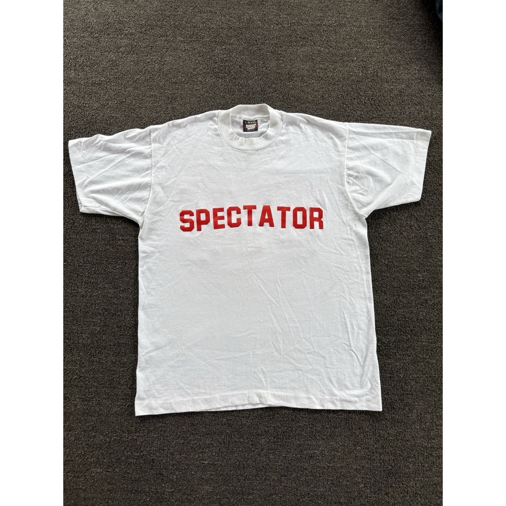 Vintage Screen Stars Best Spectator T-Shirt Men's Large White Made in USA 90s